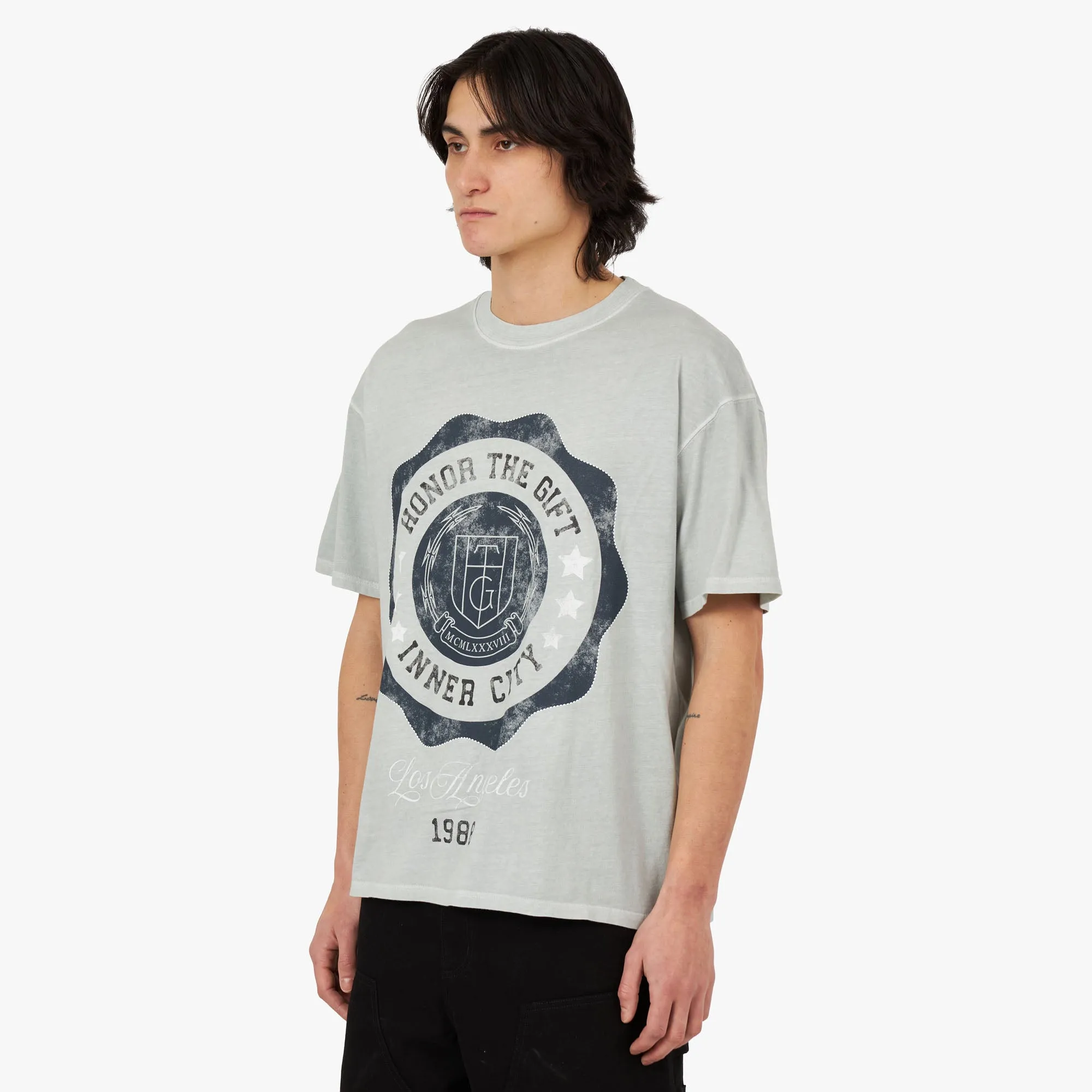 Honor The Gift HTG Seal Logo T-Shirt / Stone sold by Livestock product image thumbnail 2
