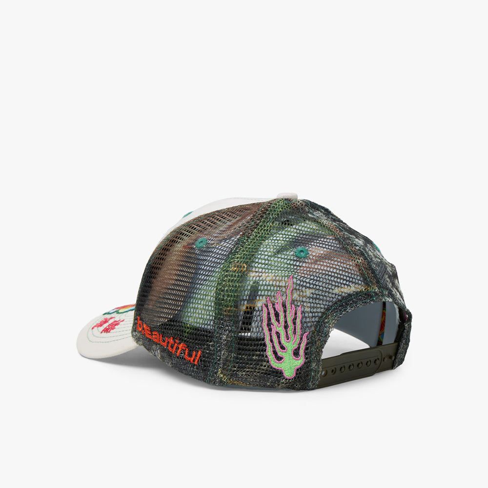 帽子 b.Eautiful Biyu Trucker Hat check camo b.Eautiful Biyu Trucker Hat Off White / Camo | Parallel