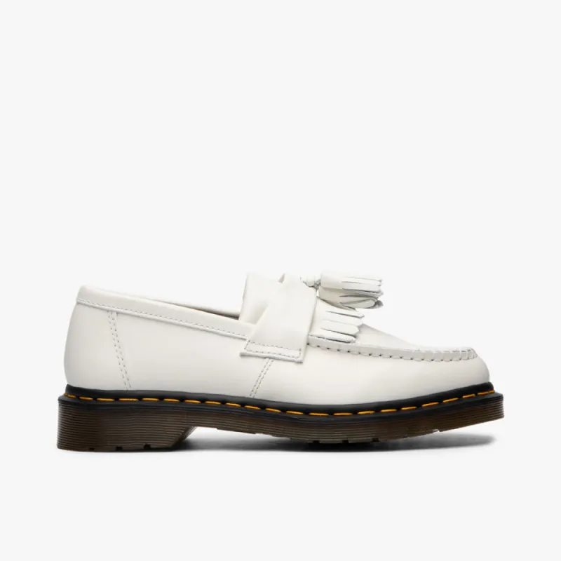Dr. Martens Adrian Yellow Stitch Tassel Loafer / White Smooth sold by Livestock