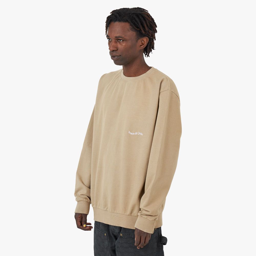 Museum of Peace & Quiet Micro Wordmark Crewneck / Sand sold by Livestock product image thumbnail 2