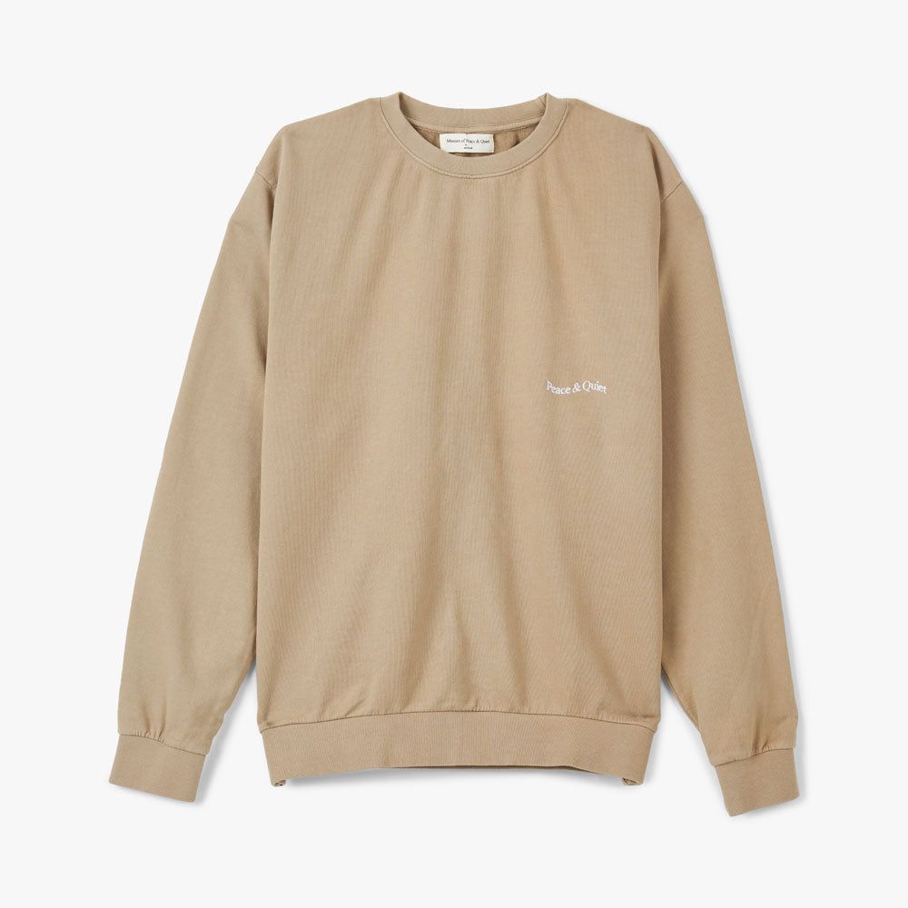 Museum of Peace & Quiet Micro Wordmark Crewneck / Sand sold by Livestock product image thumbnail 4