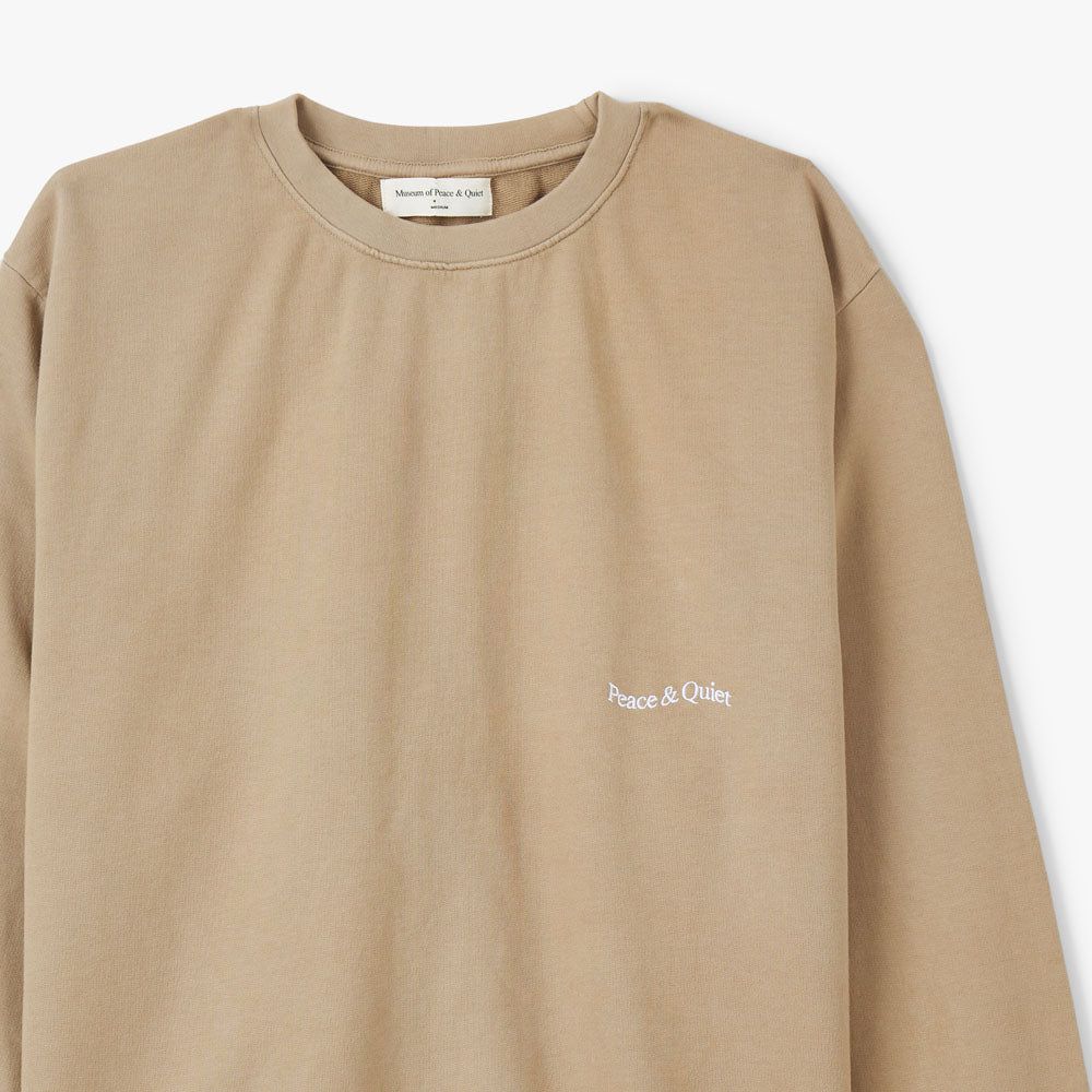 Museum of Peace & Quiet Micro Wordmark Crewneck / Sand sold by Livestock product image thumbnail 6
