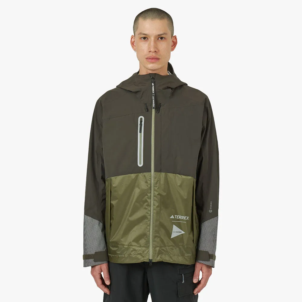 adidas Terrex x and wander Xploric RAIN.RDY Jacket Shadow Olive / Olive Strata sold by Livestock