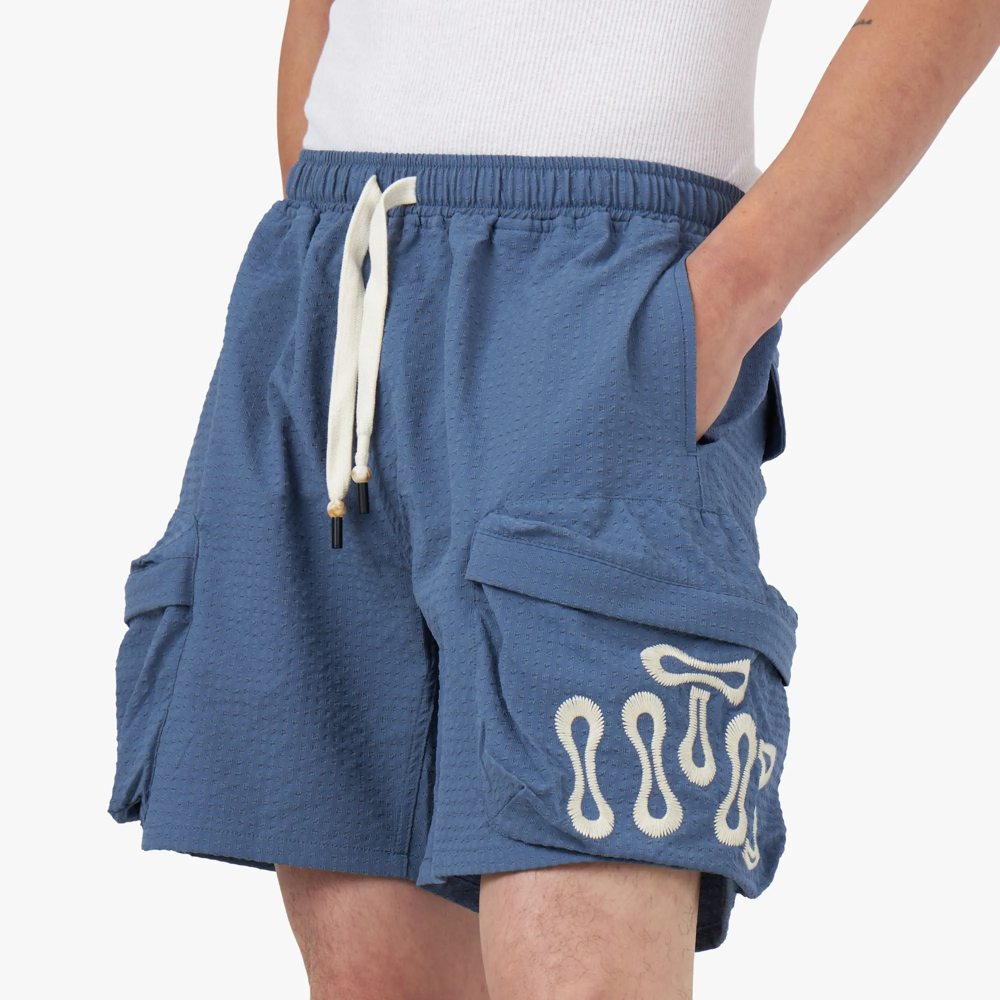 Honor The Gift Cargo Shorts / Blue sold by Livestock product image thumbnail 4