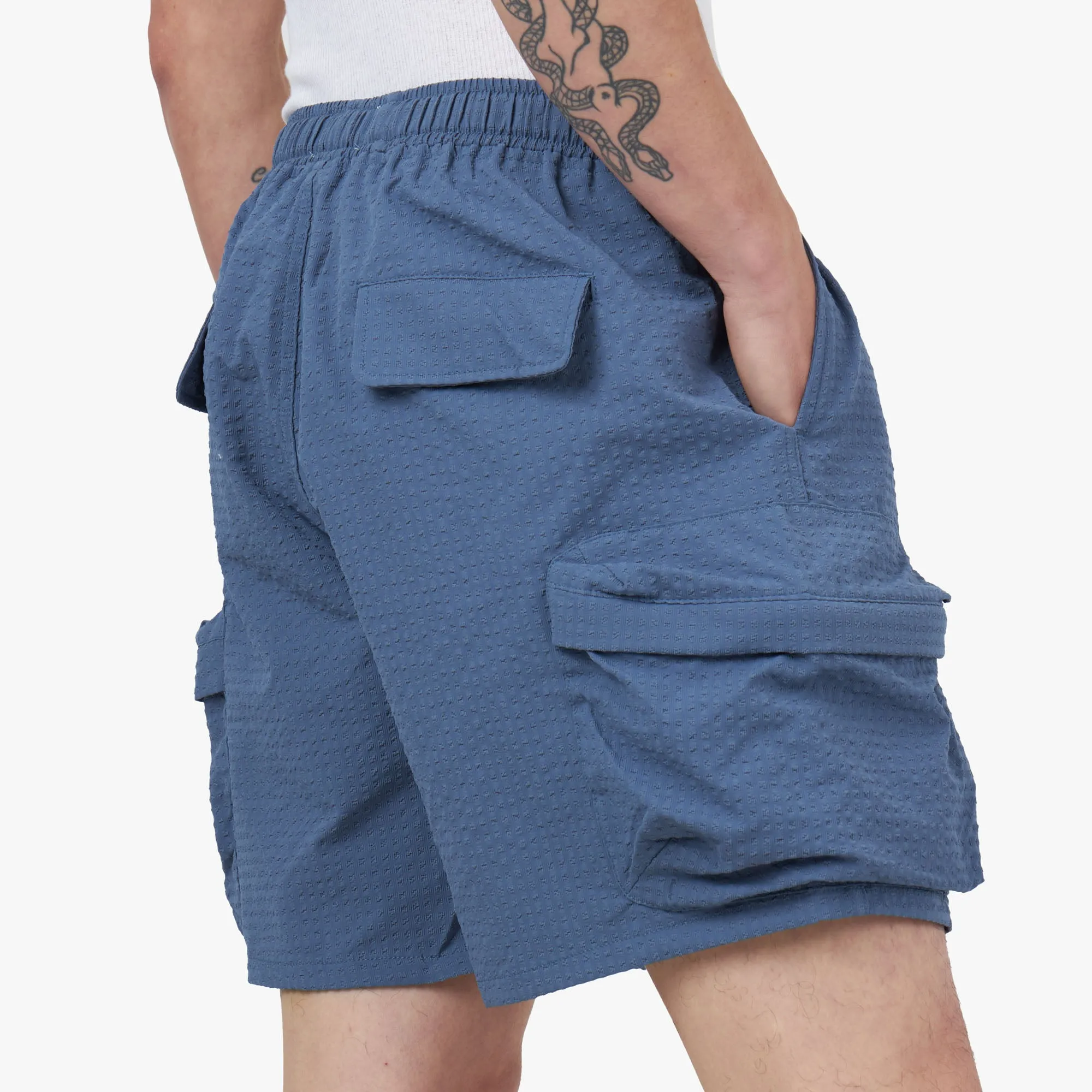 Honor The Gift Cargo Shorts / Blue sold by Livestock product image thumbnail 5