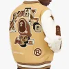 BAPE Multi Motif Varsity Jacket / Beige sold by Livestock