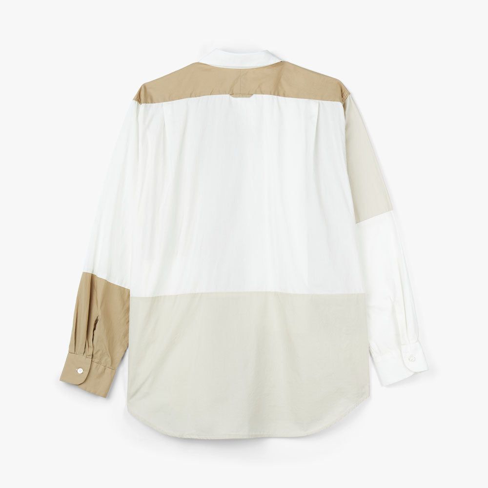 Engineered Garments Cotton Broadcloth Combo Short Collar Shirt / White sold by Livestock product image thumbnail 5