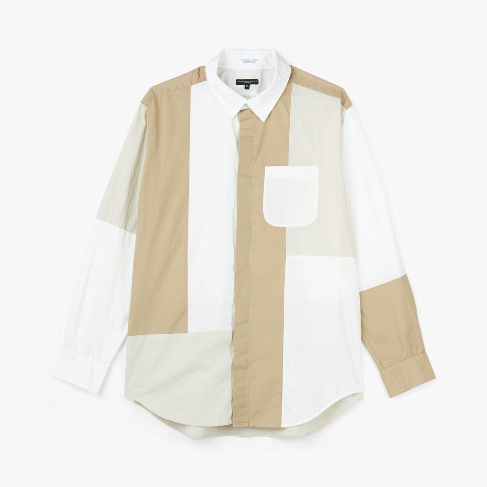 Engineered Garments Cotton Broadcloth Combo Short Collar Shirt / White sold by Livestock product image thumbnail 4