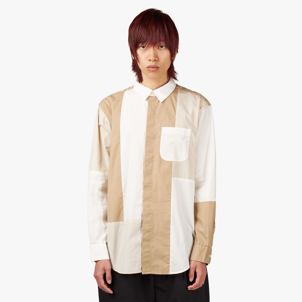 Engineered Garments Cotton Broadcloth Combo Short Collar Shirt / White sold by Livestock