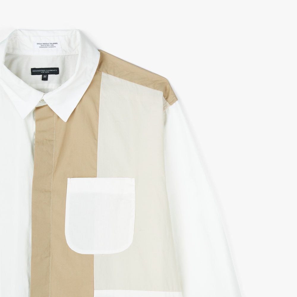 Engineered Garments Cotton Broadcloth Combo Short Collar Shirt / White sold by Livestock product image thumbnail 6
