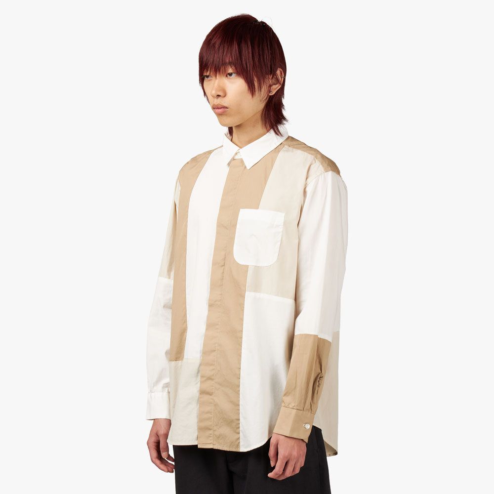Engineered Garments Cotton Broadcloth Combo Short Collar Shirt / White sold by Livestock product image thumbnail 2