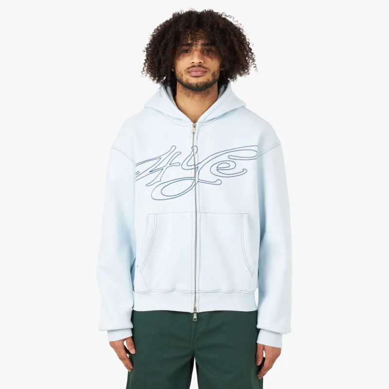 4YE Signature Logo Zip Hoodie / Baby Blue sold by Livestock