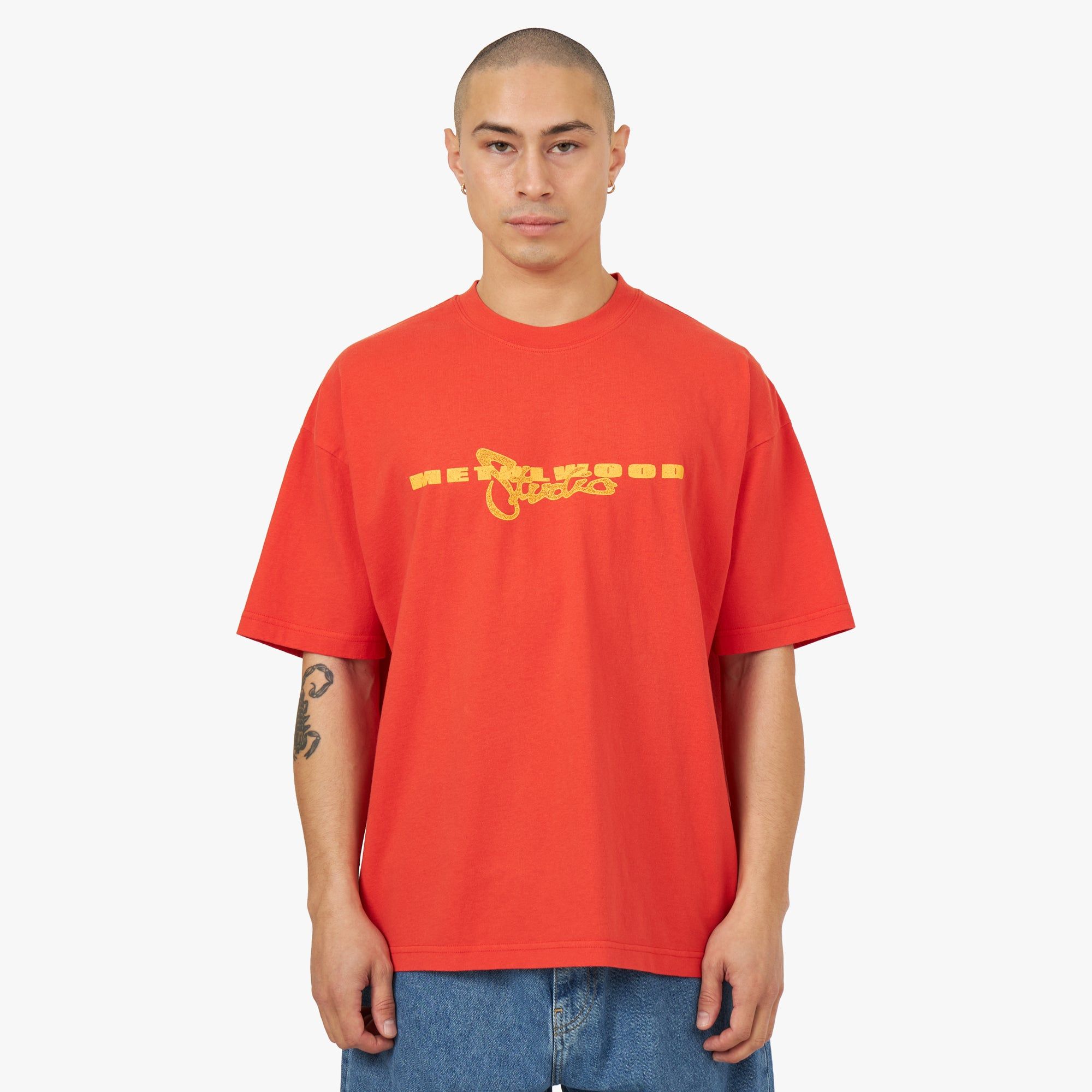 Metalwood Studio Logo T-shirt / Tomato sold by Livestock