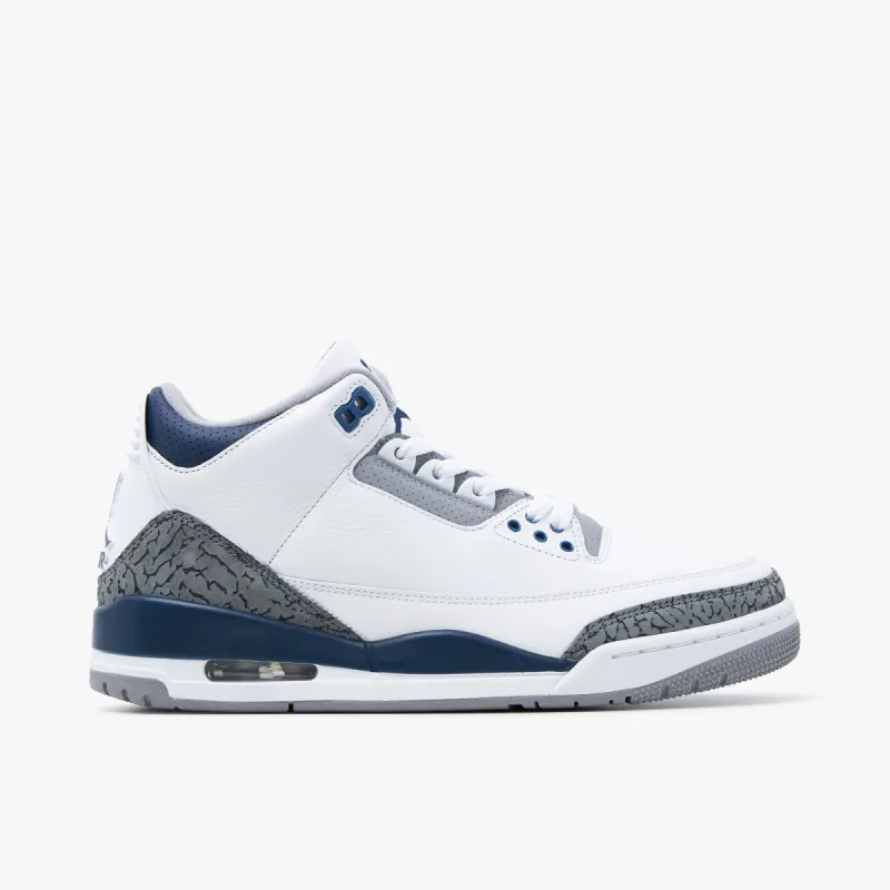 Jordan 3 Retro White / Midnight Navy - Cement Grey sold by Livestock