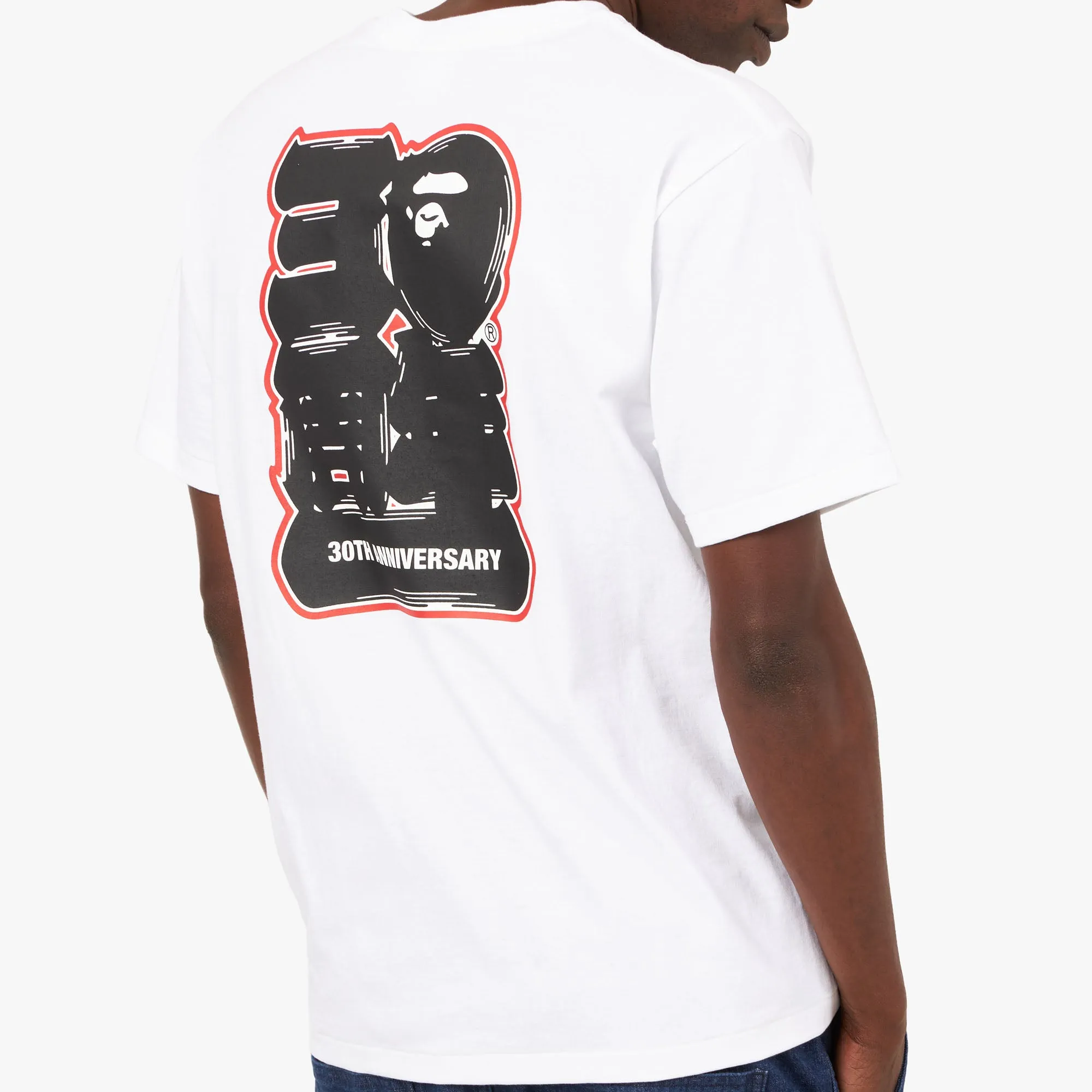 BAPE 30th Anniversary Ape Head T-shirt White / Navy sold by Livestock product image thumbnail 5