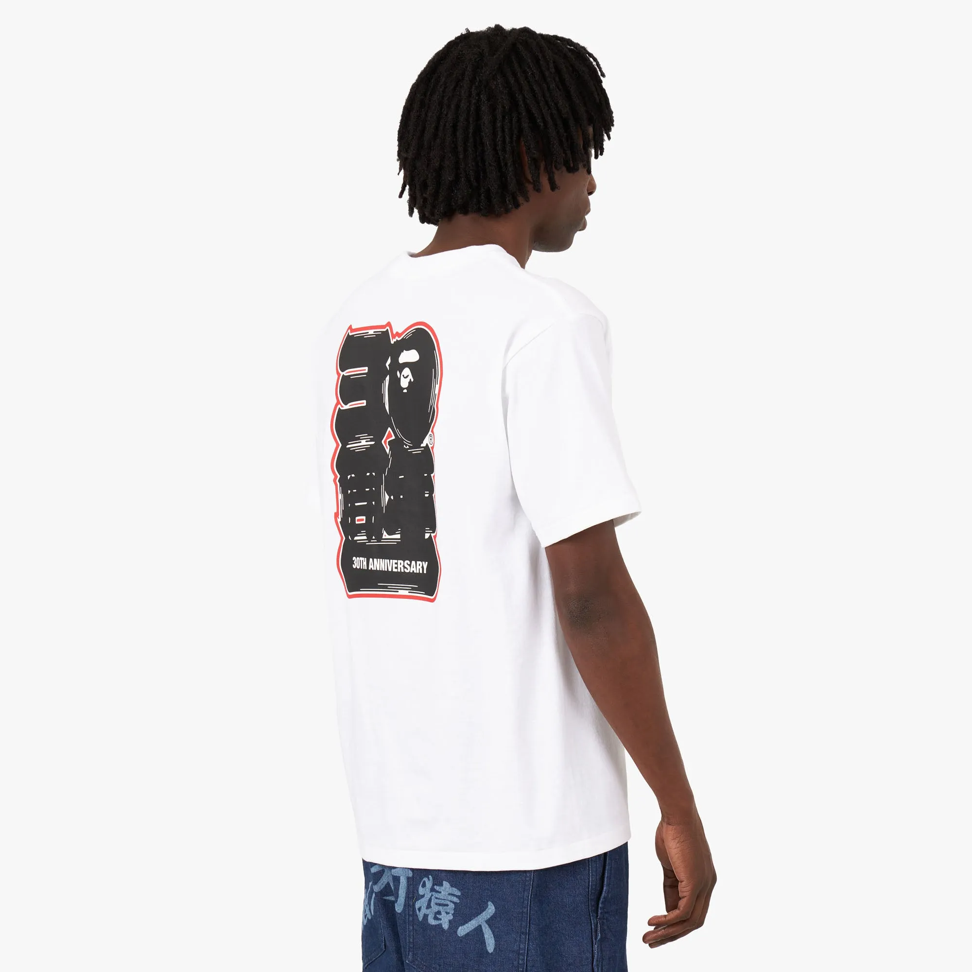 BAPE 30th Anniversary Ape Head T-shirt White / Navy sold by Livestock product image thumbnail 3