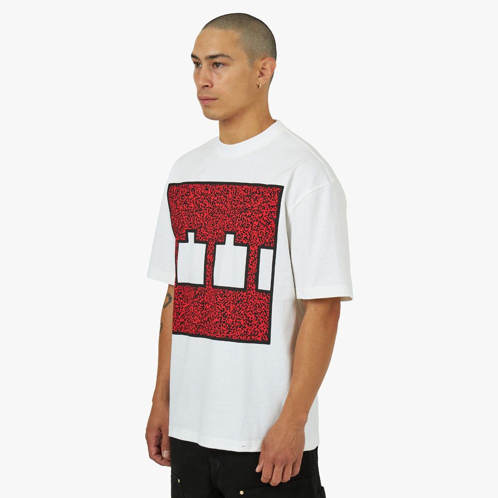 The Trilogy Tapes Block Noise 45 T-shirt Red / White sold by Livestock product image thumbnail 2
