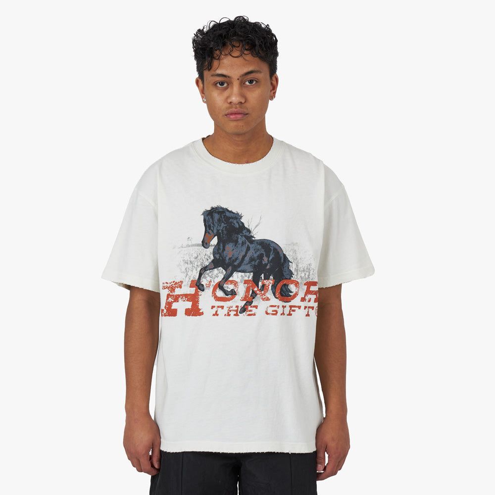 Honor The Gift Work Horse T-shirt / Sand sold by Livestock