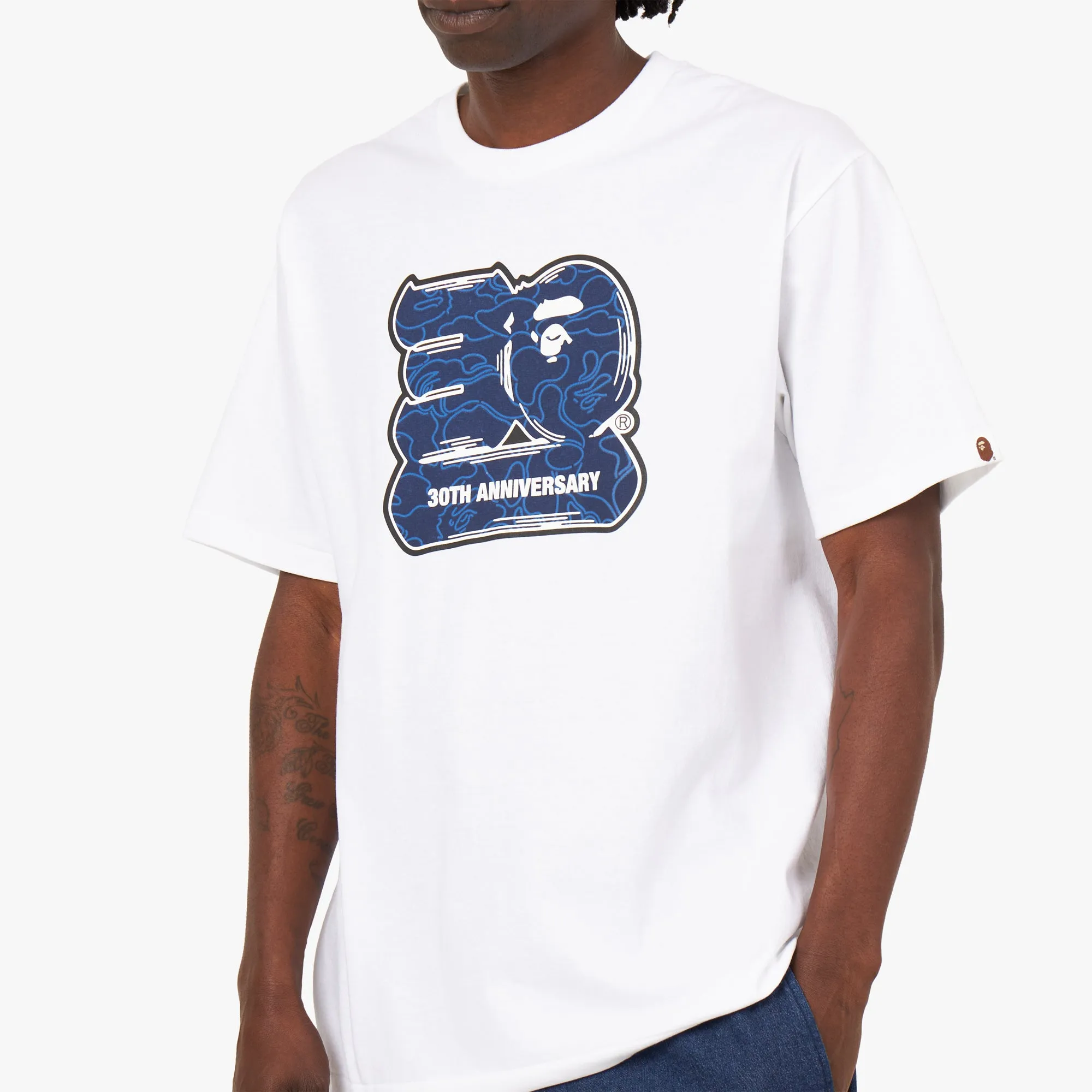 BAPE 30th Anniversary T-shirt White / Navy sold by Livestock product image thumbnail 4