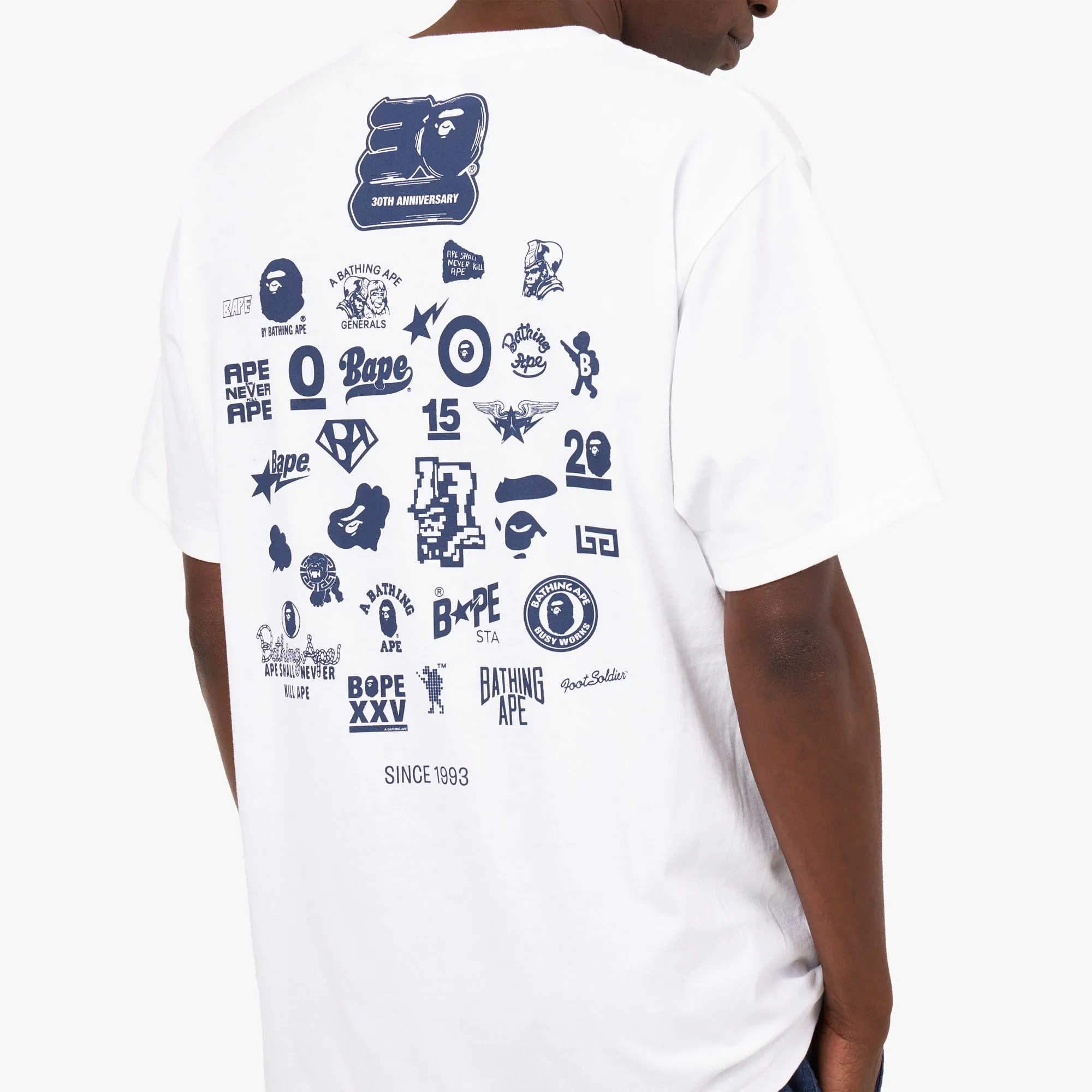BAPE 30th Anniversary T-shirt White / Navy sold by Livestock product image thumbnail 5