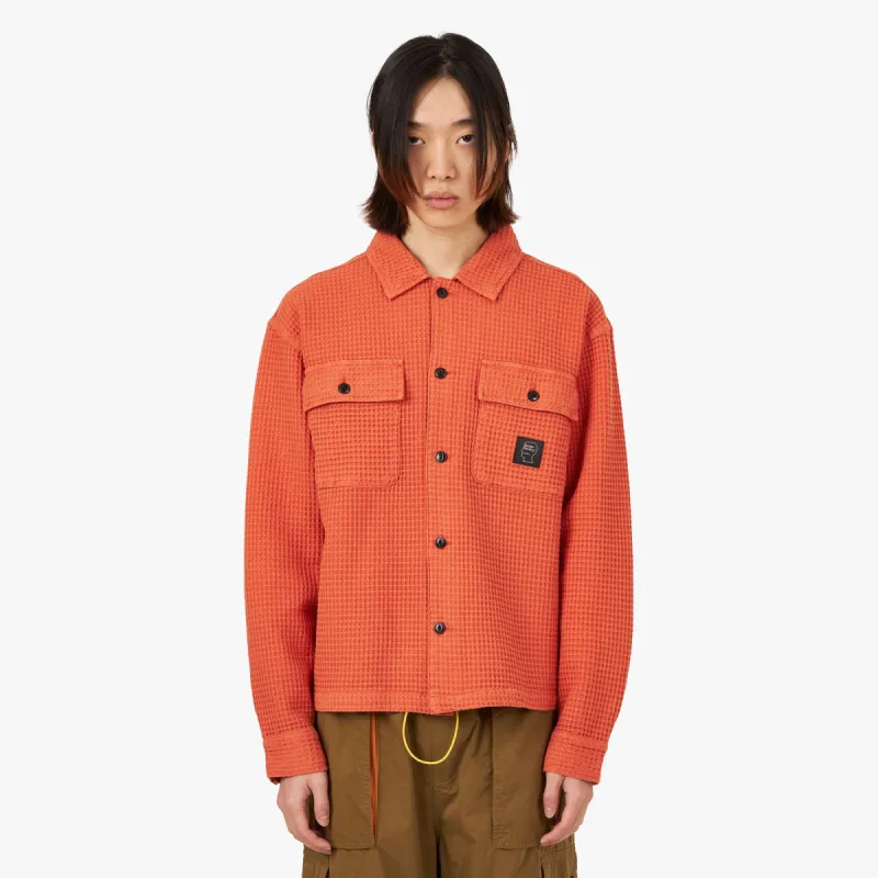 Brain Dead Waffle Button Front Shirt / Terracotta sold by Livestock