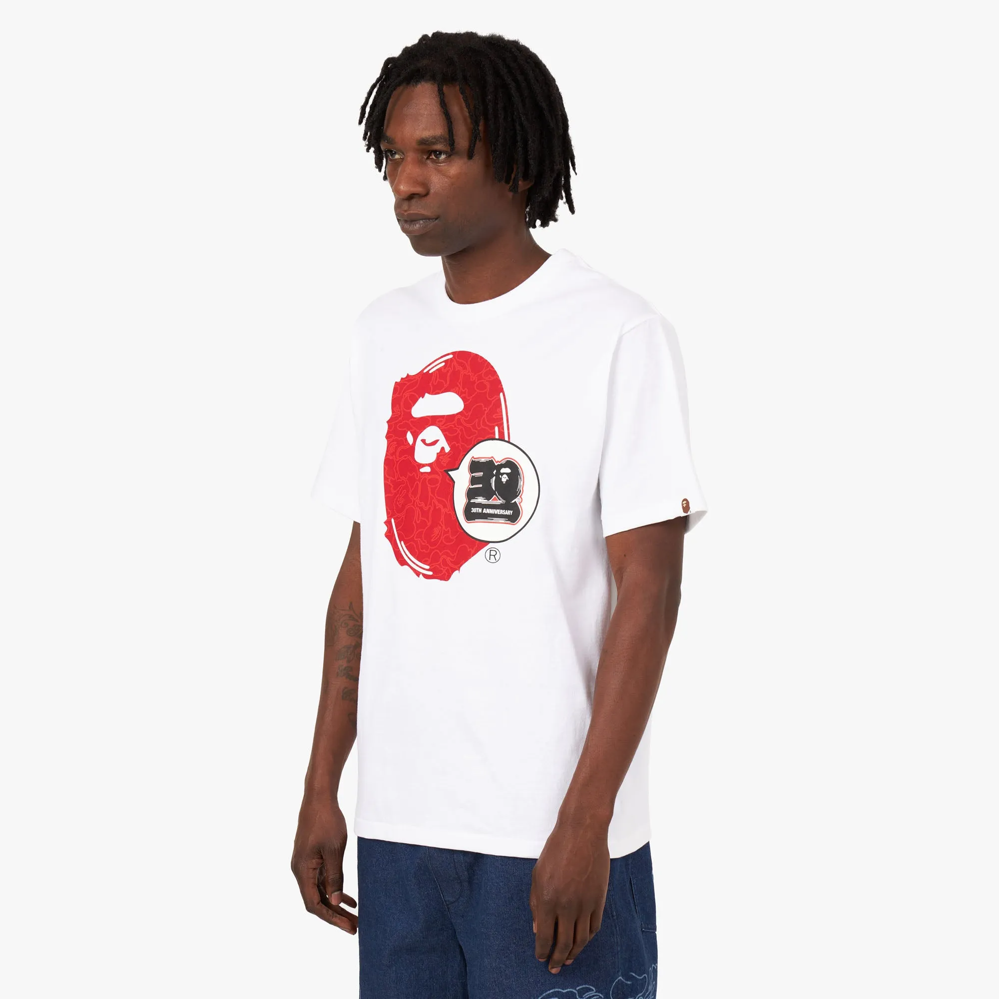 BAPE 30th Anniversary Ape Head T-shirt White / Red sold by Livestock product image thumbnail 2