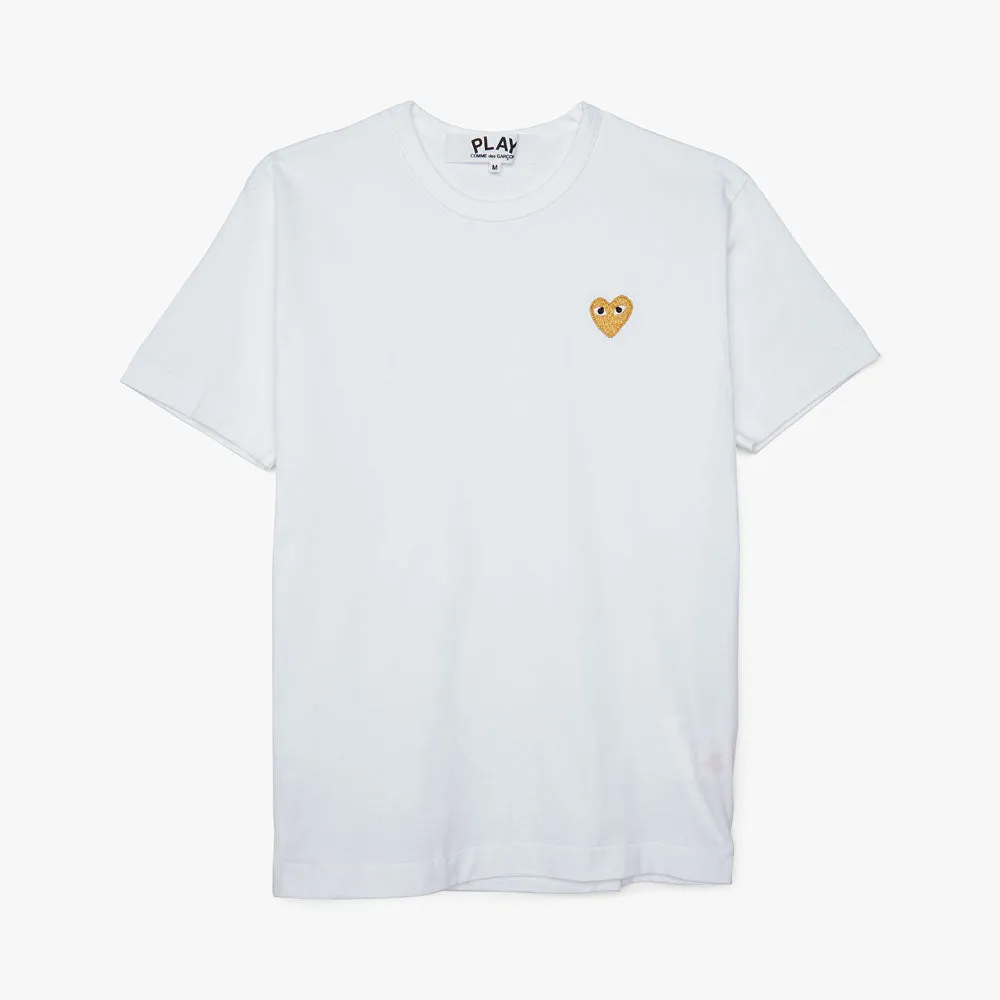 COMME des GARÇONS PLAY Gold Heart T-shirt / White sold by Livestock product image thumbnail 4