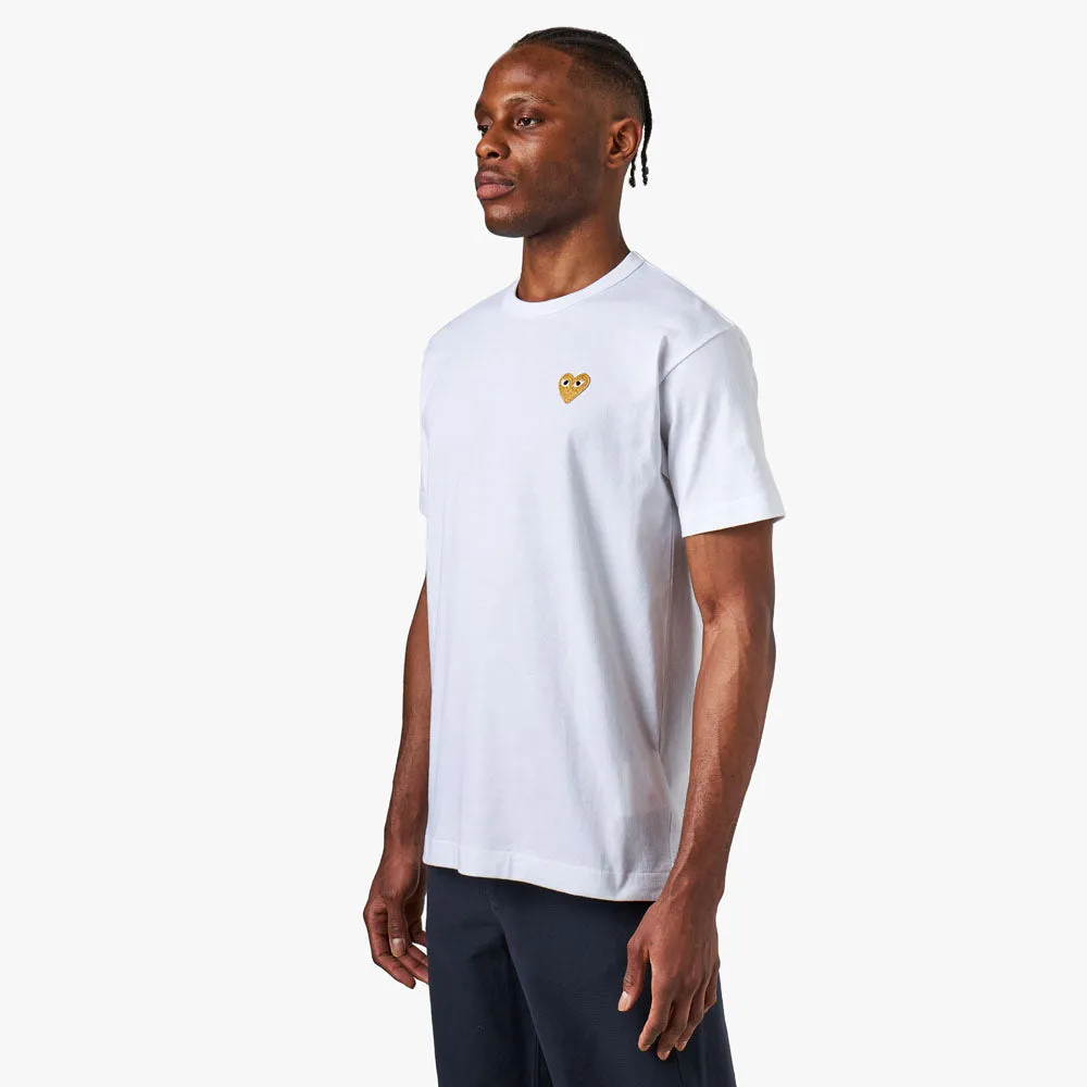 COMME des GARÇONS PLAY Gold Heart T-shirt / White sold by Livestock product image thumbnail 2
