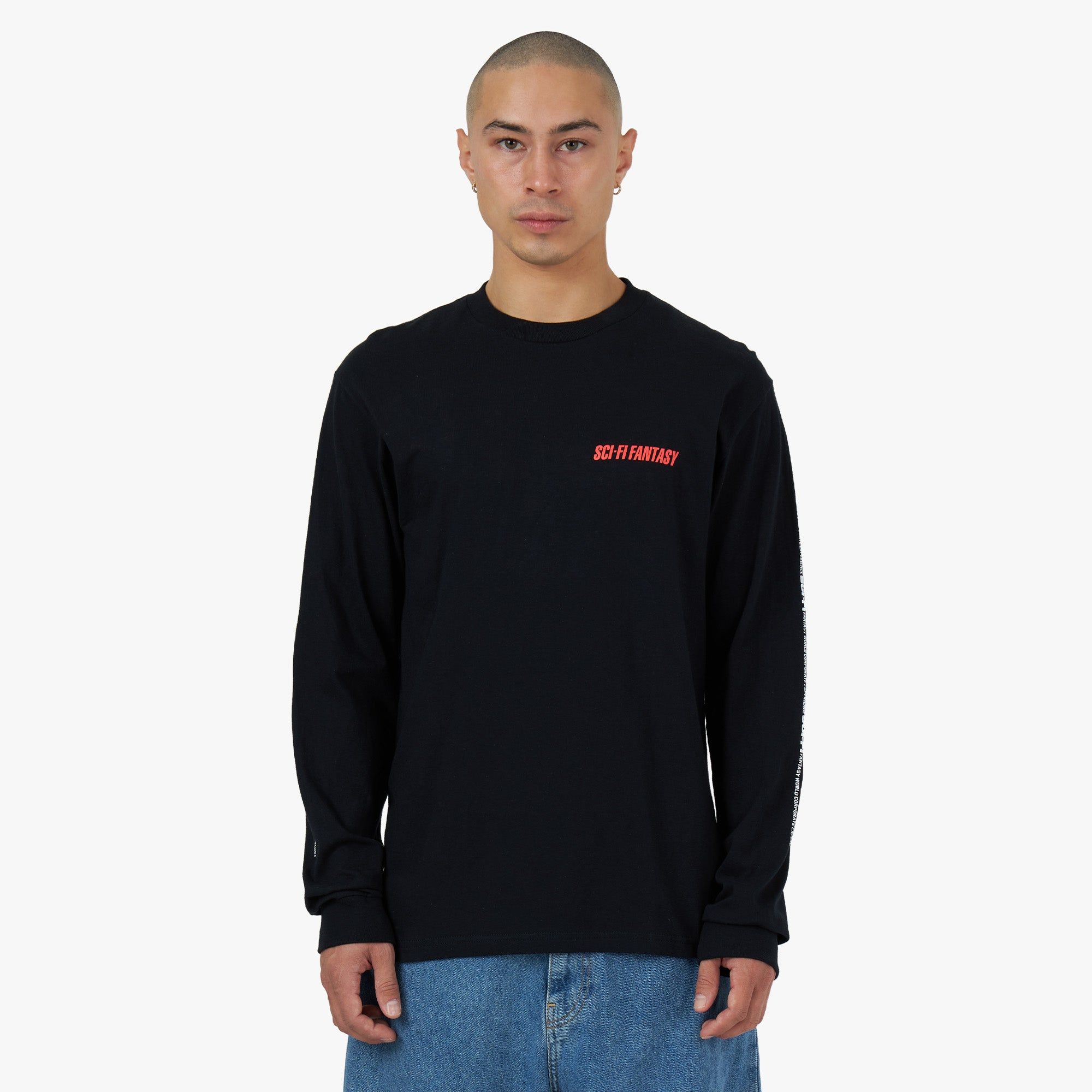 Sci-Fi Fantasy Fantasy World Long Sleeve T-shirt / Black sold by Livestock