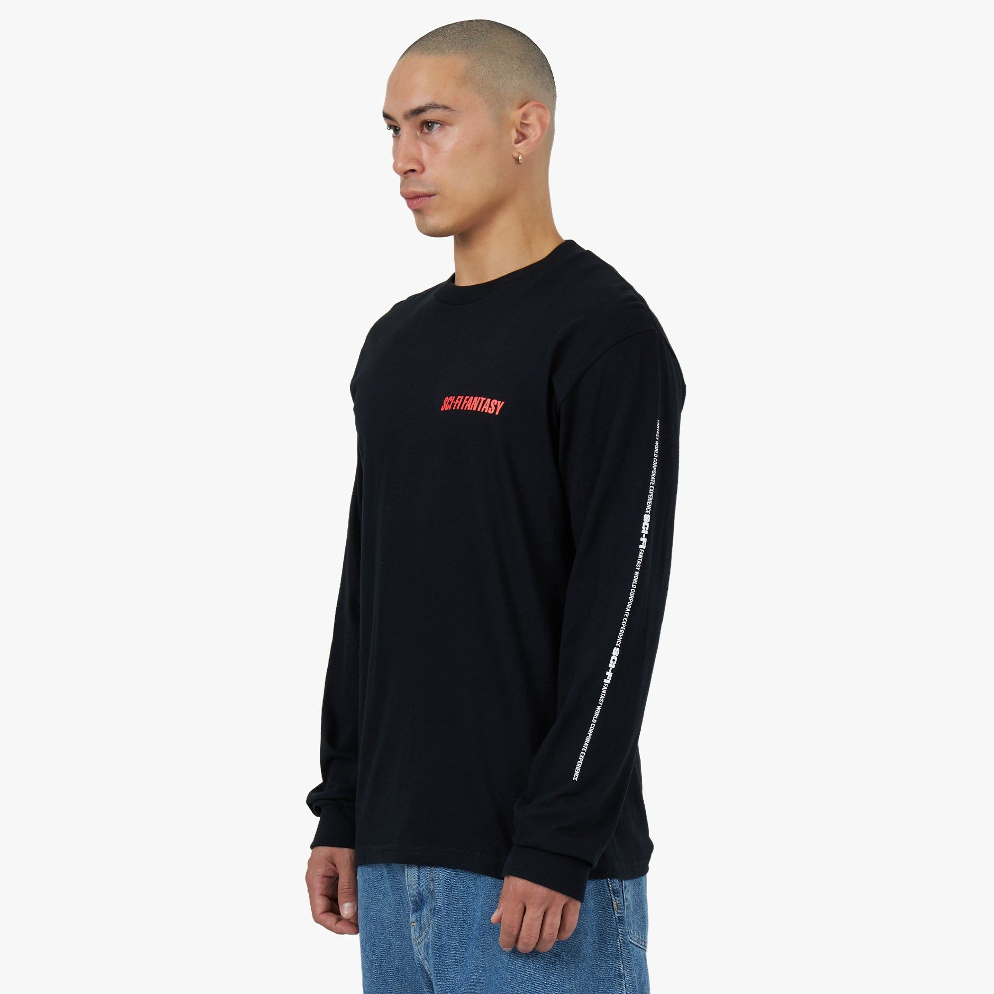 Sci-Fi Fantasy Fantasy World Long Sleeve T-shirt / Black sold by Livestock product image thumbnail 2