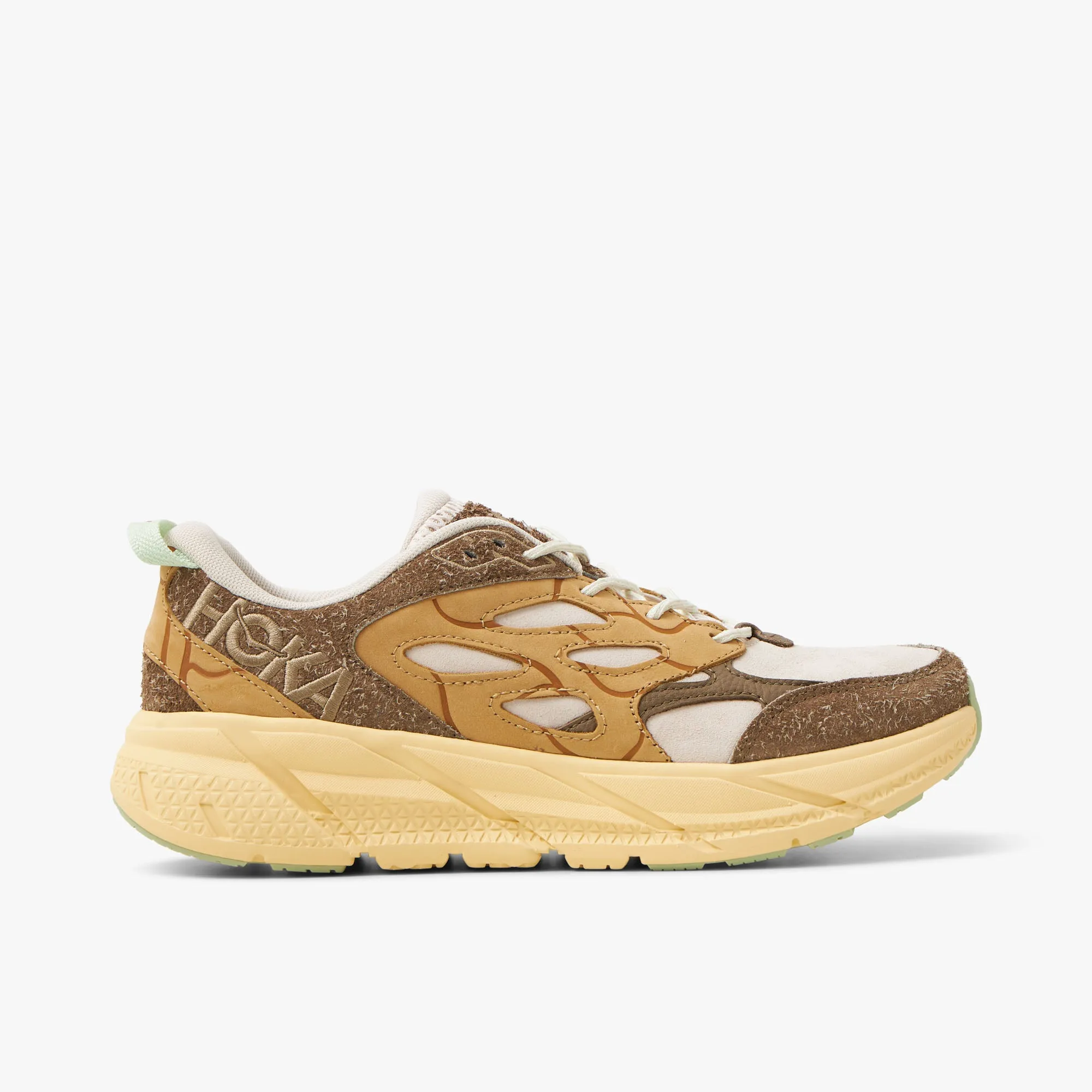 Hoka U Clifton L Suede TP Oat Milk / Pollen sold by Livestock