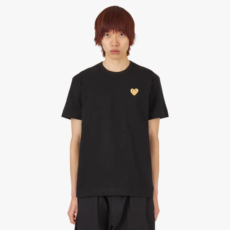 COMME des GARÇONS PLAY Gold Heart T-shirt / Black sold by Livestock