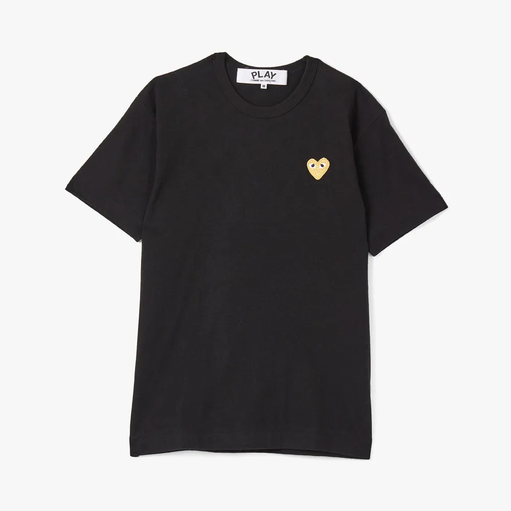 COMME des GARÇONS PLAY Gold Heart T-shirt / Black sold by Livestock product image thumbnail 4