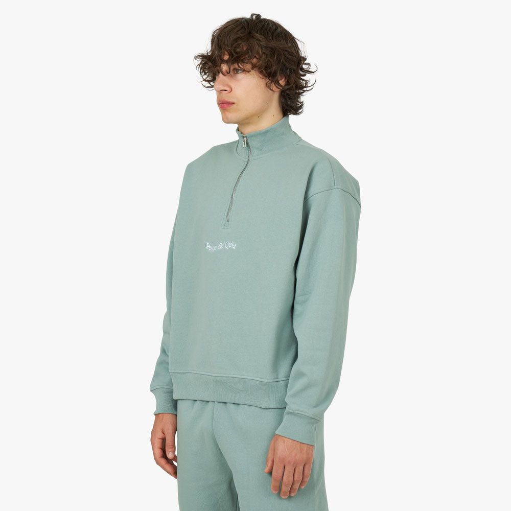 Museum Of Peace & Quiet Wordmark Quarter Zip / Sage sold by Livestock product image thumbnail 2