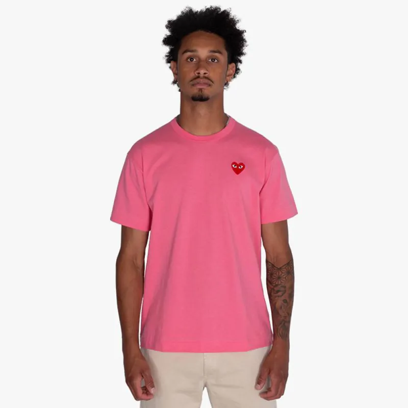 COMME des GAR�ONS PLAY Red Heart T-shirt / Pink sold by Livestock