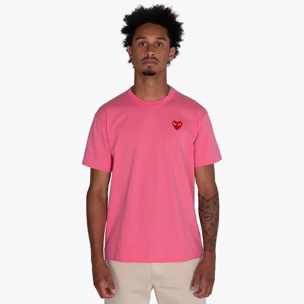 COMME des GAR�ONS PLAY Red Heart T-shirt / Pink sold by Livestock