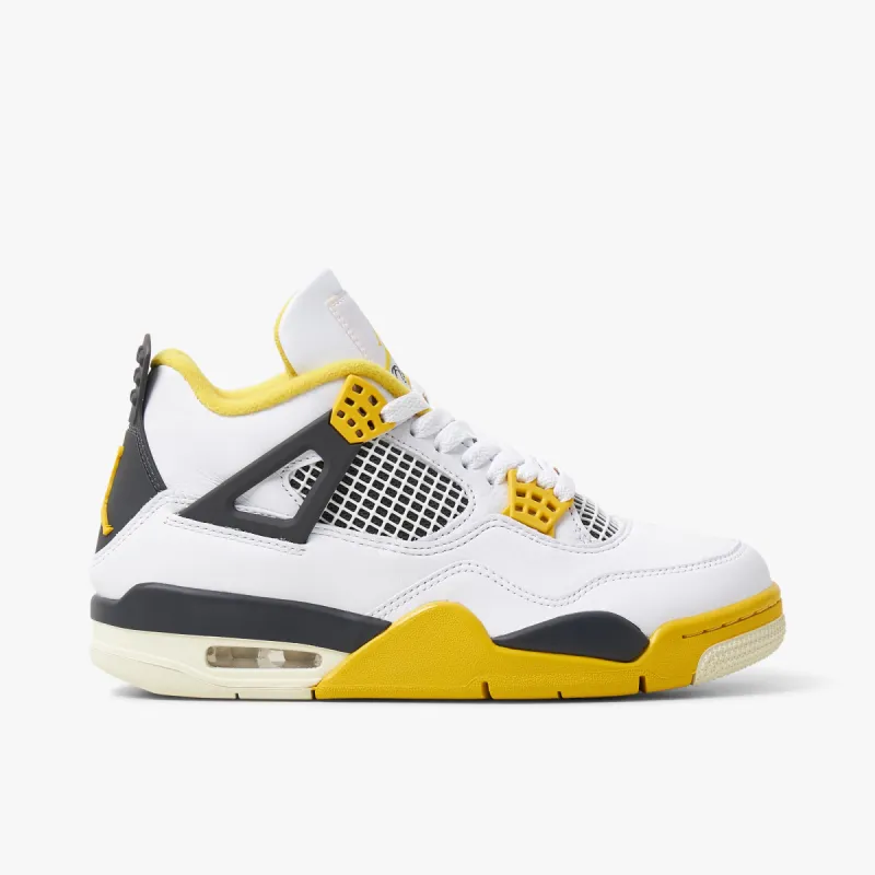 Jordan Womens' 4 Retro White / Coconut Milk - Vivid Sulfur sold by Livestock
