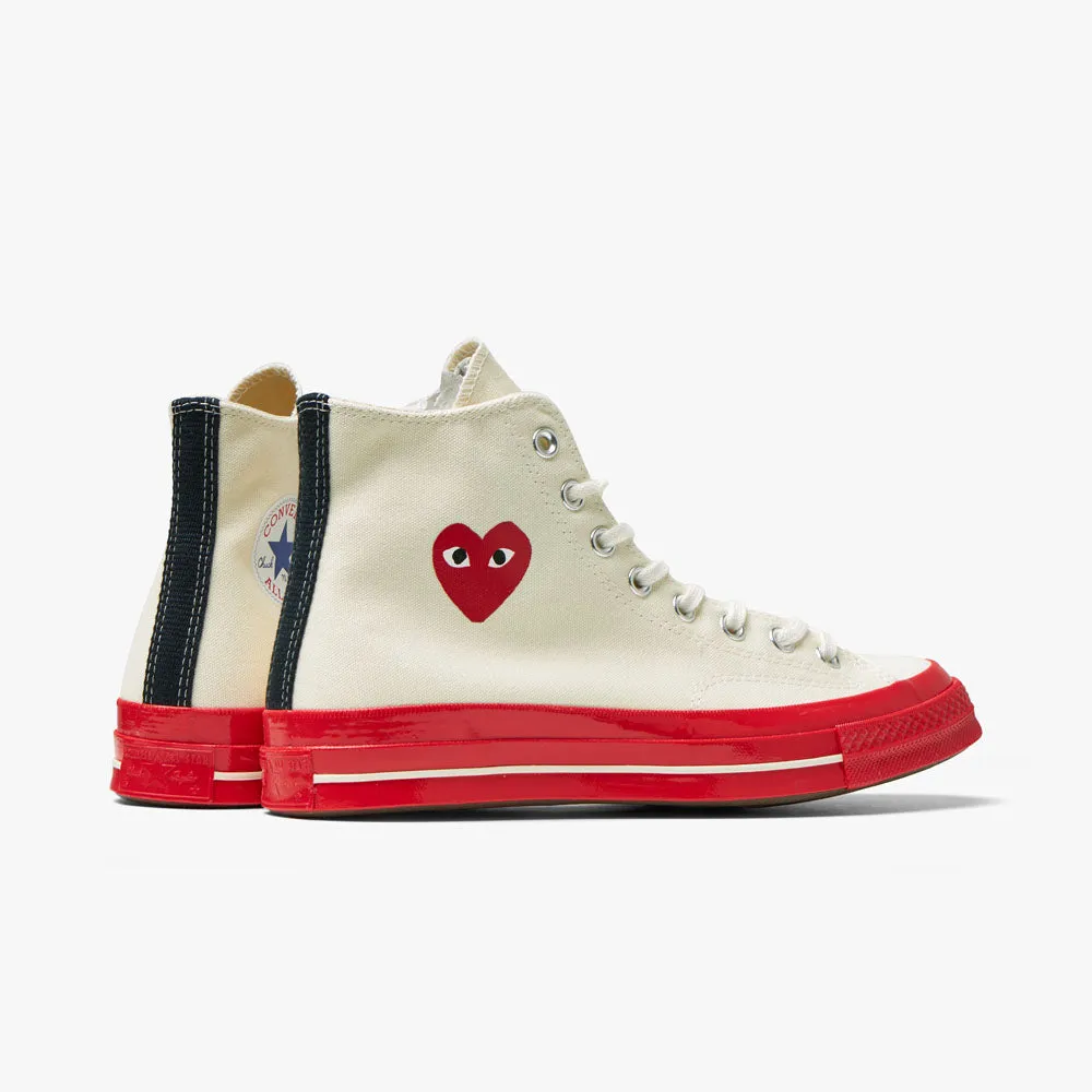 Converse x COMME des GAR�ONS PLAY Chuck Taylor Hi Off White / Red Sole sold by Livestock product image thumbnail 4