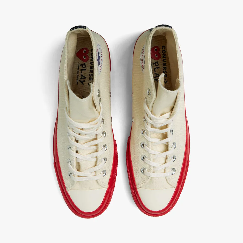 Converse x COMME des GAR�ONS PLAY Chuck Taylor Hi Off White / Red Sole sold by Livestock product image thumbnail 5