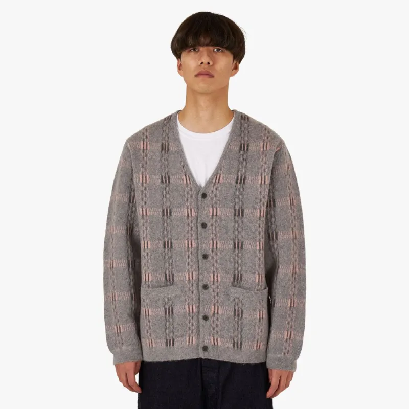 BEAMS PLUS Check Mohair Cardigan / Grey sold by Livestock