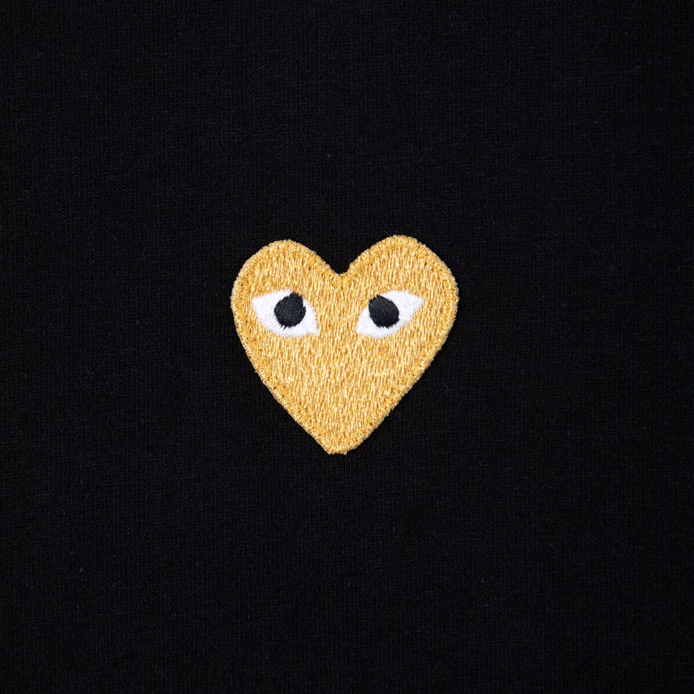 COMME des GARCONS PLAY T-Shirt Gold Heart / Black sold by Livestock product image thumbnail 4
