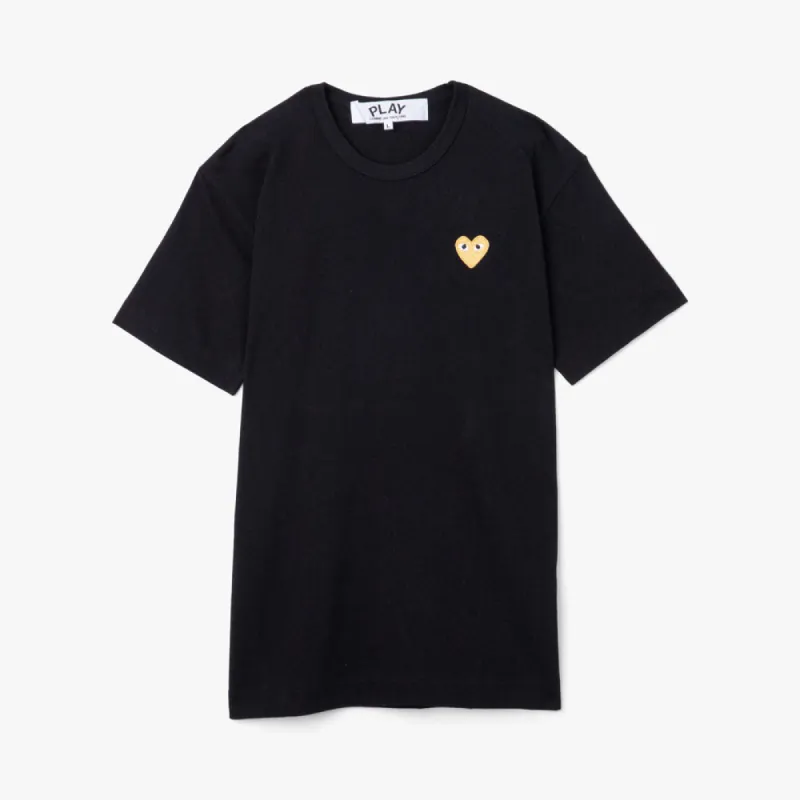 COMME des GARCONS PLAY T-Shirt Gold Heart / Black sold by Livestock