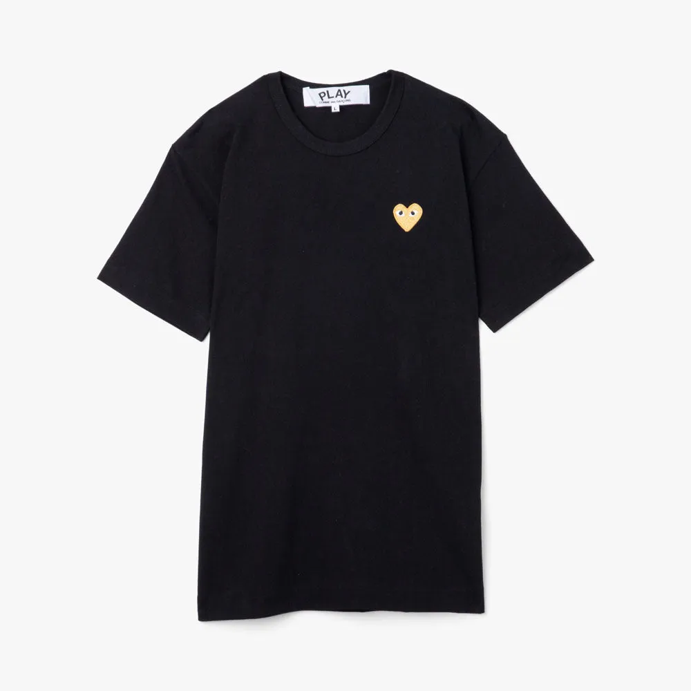 COMME des GARCONS PLAY T-Shirt Gold Heart / Black sold by Livestock