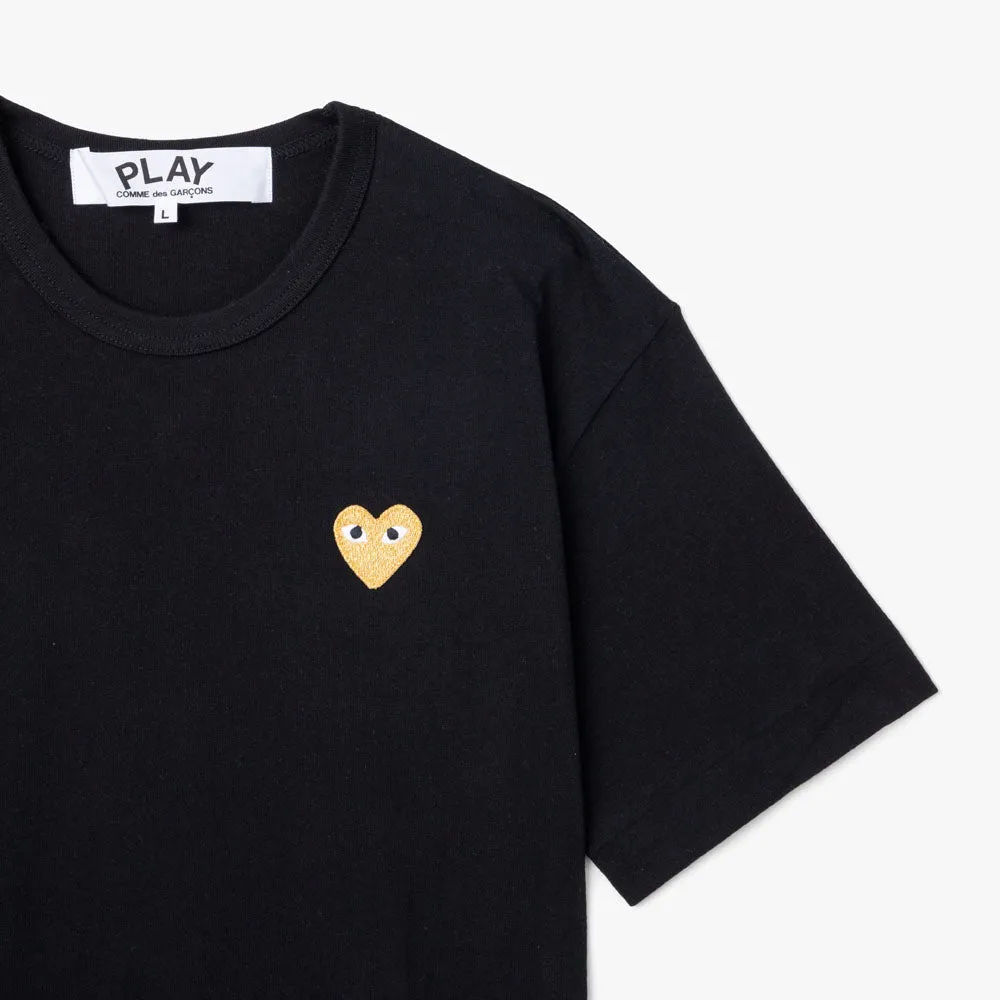 COMME des GARCONS PLAY T-Shirt Gold Heart / Black sold by Livestock product image thumbnail 3