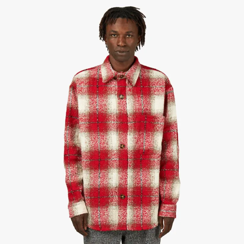 Fucking Awesome Heavy Flannel Overshirt / Red / White sold by Livestock