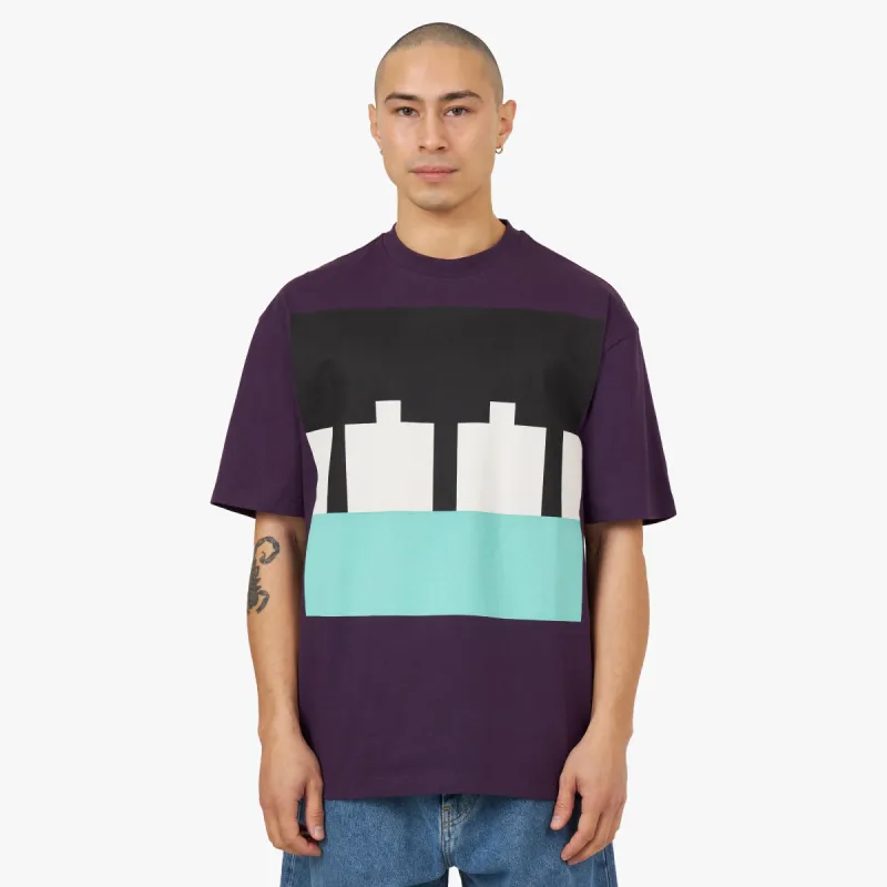The Trilogy Tapes Block T-Shirt / Purple sold by Livestock