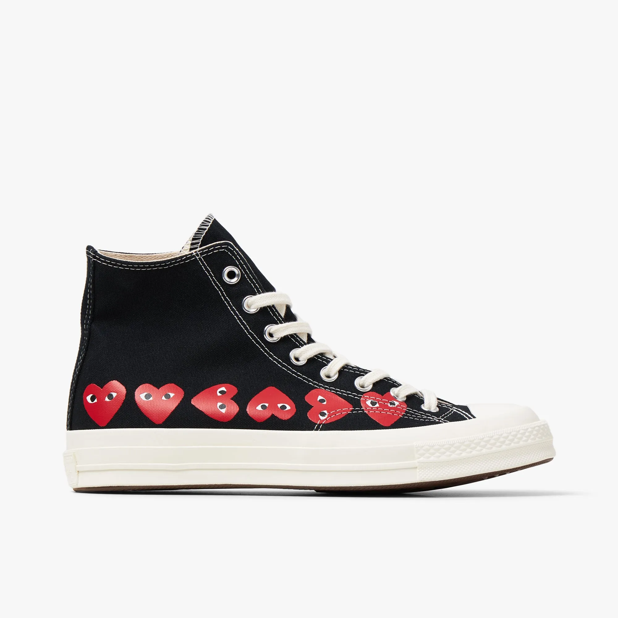 Converse x COMME des GARÇONS PLAY Chuck Taylor Hi Multi Heart Black sold by Livestock