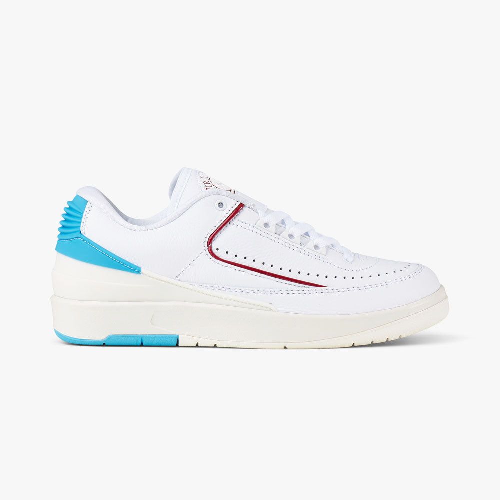 Jordan Women's 2 Retro Low White / Gym Red - Dk Powder Blue sold by Livestock