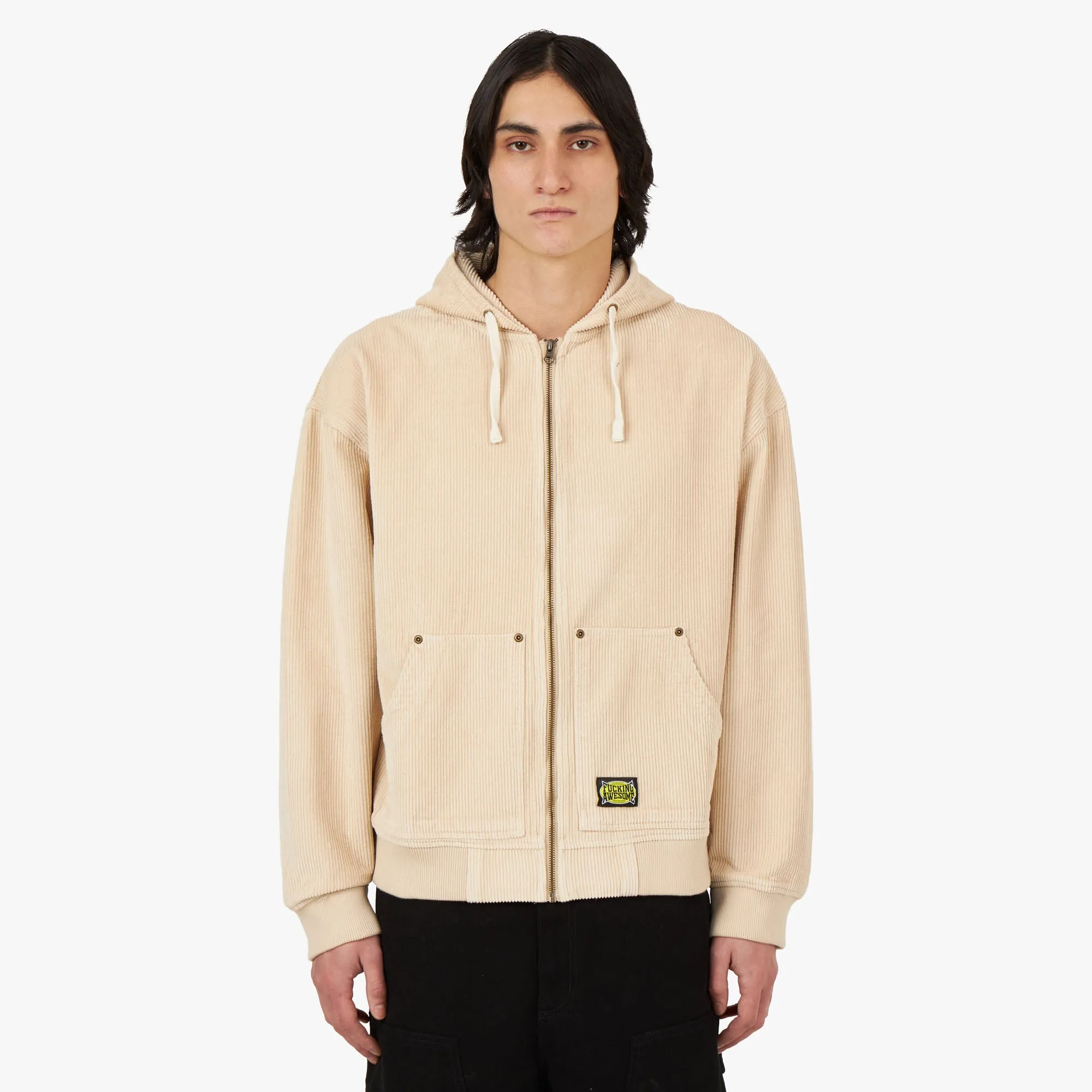 Fucking Awesome KO Corduroy Zip Hoodie Jacket / Cream sold by Livestock