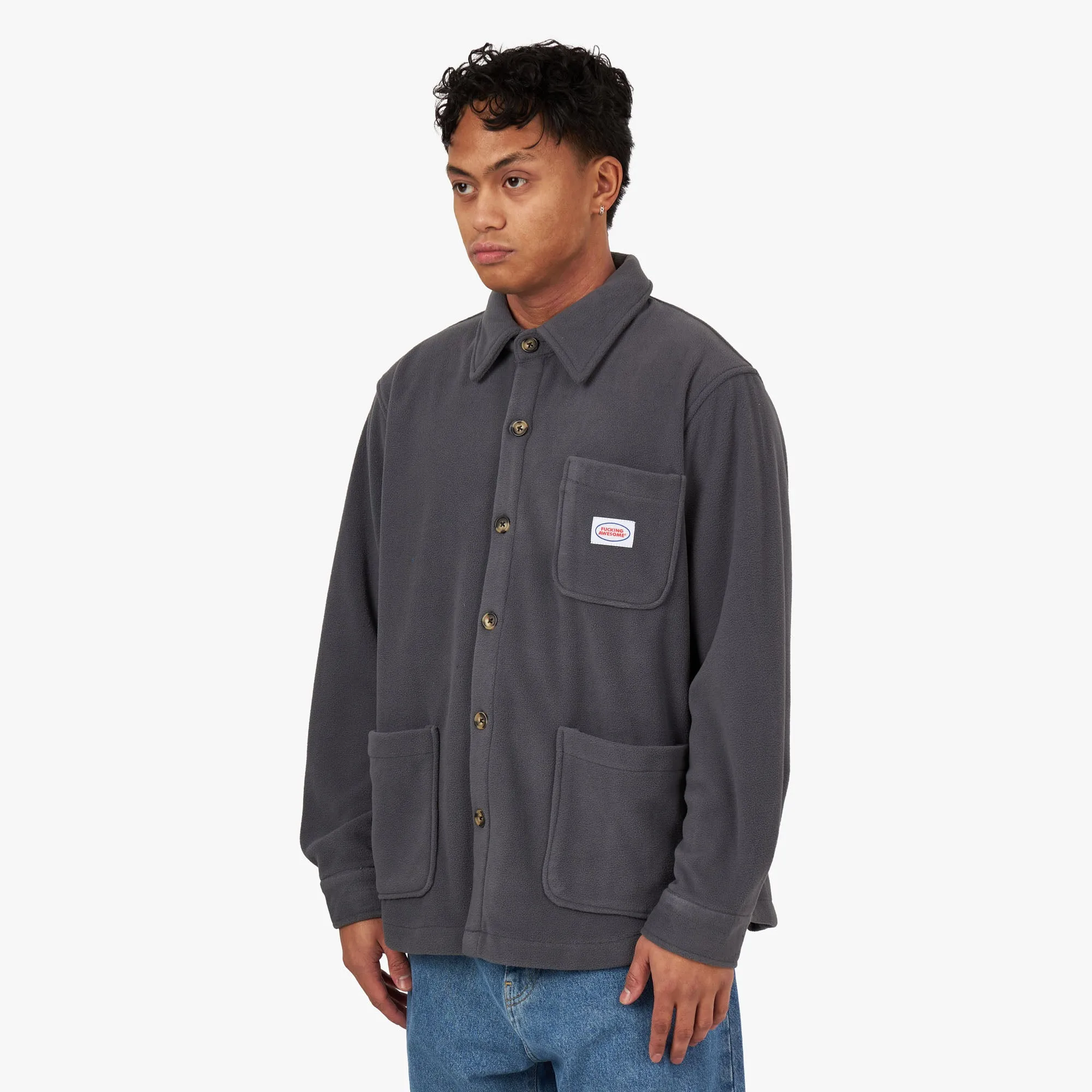 Fucking Awesome Polar Fleece Overshirt / Charcoal sold by Livestock product image thumbnail 2